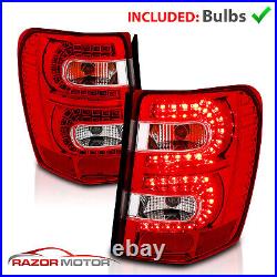 1999-2004 For Jeep Grand Cherokee Red Euro LED Rear Brake Tail Lights Pair