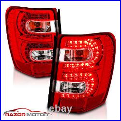 1999-2004 For Jeep Grand Cherokee Red Euro LED Rear Brake Tail Lights Pair