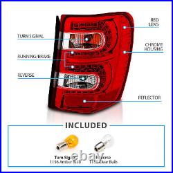1999-2004 For Jeep Grand Cherokee Red Euro LED Rear Brake Tail Lights Pair