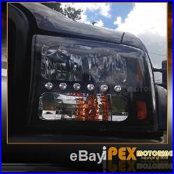 1999-2004 Ford F250/F350 SUPER-DUTY Bright LED Headlights With Tail Lights Black