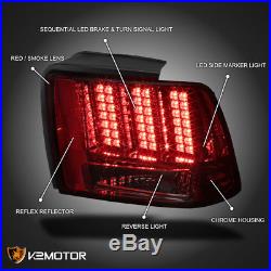 1999-2004 Ford Mustang Red/Smoke Sequential LED Tail Lights Brake Lamps Pair