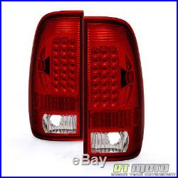 1999-2007 Ford F250 F350 F45 SD 1997-2003 F150 Red LED Tail Lights Signal Lamps
