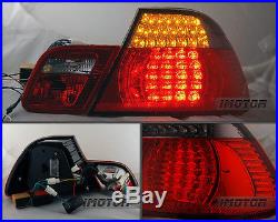 2000 2001 2002 2003 BMW E46 325Ci/330Ci/M3 Coupe Red Smoke LED Tail Lights Pair