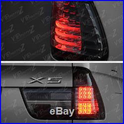 2000-2006 BMW X5 E53 SMOKE + CHROME Tail Light LED Signal Brake Pair LH RH