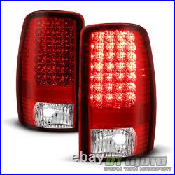 2000-2006 Chevy Suburban 1500 2500 Tahoe Red Clear LED Tail Lights Brake Lamps