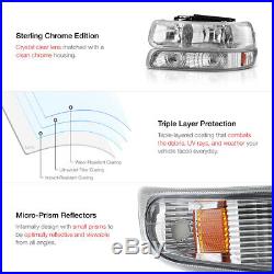 2000-2006 Chevy Suburban 6.0L Euro Chrome L+R Headlights+Bumper+ LED Tail Lights