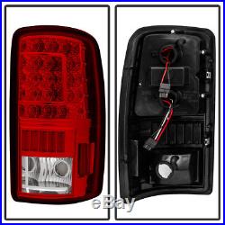 2000-2006 Chevy Suburban Tahoe GMC Yukon XL Red Clear LED Tail Lights Rear Lamps