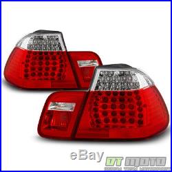 2002-2005 BMW E46 320i 325i 330i 3-Series Sedan Red Clear LED Tail Lights 02-05