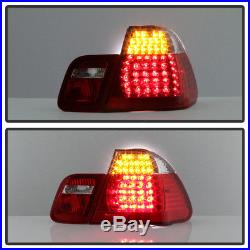 2002-2005 BMW E46 320i 325i 330i 3-Series Sedan Red Clear LED Tail Lights 02-05