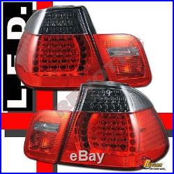 2002-2005 BMW E46 4Dr Sedan 325i 325xi 330i 330xi LED Tail Lights Red Smoke