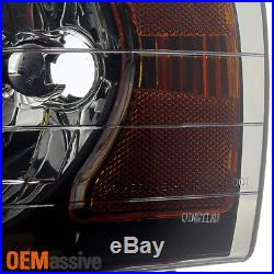 2002-2005 Dodge Ram 1500 2500 3500 Black Smoked Headlights +LED Tail Lights Pair