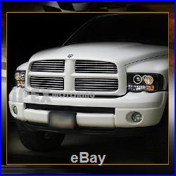 2002-2005 Dodge Ram 1500 2500 Halo Projector Headlights + LED Tail Lights Black