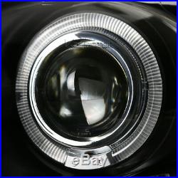 2002-2005 Dodge Ram Black LED Halo Projector Headlights+Smoke Tail Brake Lights