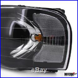 2002-2005 RAM 1500 2500 3500 Black Pickup Headlights+LED Tail Brake Lamps Pair