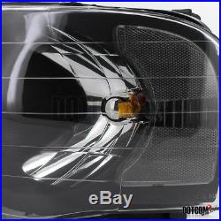2002-2005 RAM 1500 2500 3500 Headlights+Glossy Black LED Tail Lights Brake Lamps