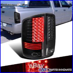 2002-2006 Dodge Ram 1500 2500 3500 Black Clear LED Tail Lights Rear Lamps Pair