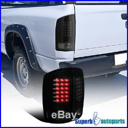 2002-2006 Dodge Ram 1500 2500 3500 LED Tail Lights Brake Lamp Glossy Black