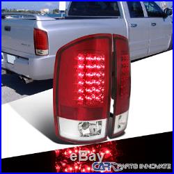2002-2006 Dodge Ram 1500 2500 3500 Pickup Red Clear LED Tail Lights Rear Lamps
