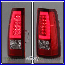 2003 2004 2005 2006 Chevy Silverado Red LED Tail Lights with LED Bar Brake Lamps