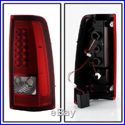 2003 2004 2005 2006 Chevy Silverado Red LED Tail Lights with LED Bar Brake Lamps
