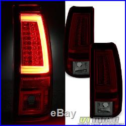 2003 2004 2005 2006 Chevy Silverado Red Smoke LED Tube Tail Lights Brake Lamps