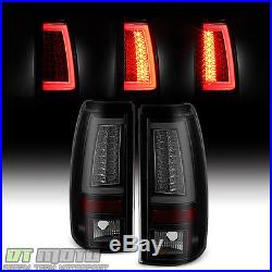 2003-2006 Chevy Silverado 1500-2500HD-3500 LED Pyro Tube Tail Lights Black Smoke