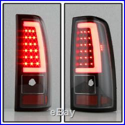 2003-2006 Chevy Silverado 1500 2500 3500 Black LED Tube Tail Lights Brake Lamps