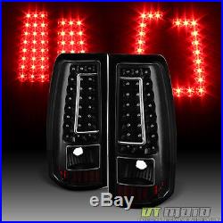 2003-2006 Chevy Silverado GMC Sierra 1500 2500 LED Tail Lights Brake Lamps Black
