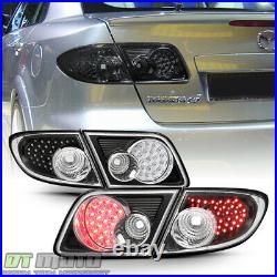 2003-2008 Mazda6 4-Door Sedan Black LED Tail Lights Brake Lamps Left+Right 4Pcs