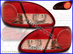 2003-2008 Toyota Corolla Red Clear LED Tail Lights 03 04 05 06 07 08