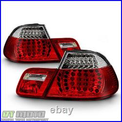 2004-2006 BMW E46 325Ci 330Ci M3 2Dr Coupe Red Clear LED Tail Lights Brake Lamps