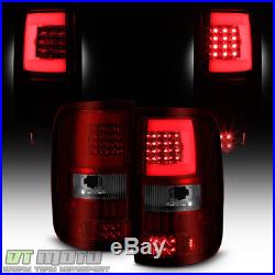 2004-2008 Ford F150 LOBO Red Smoke LED Tube Tail Lights Brake Lamps Left+Right