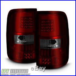 2004-2008 Ford F150 LOBO Red Smoke LED Tube Tail Lights Brake Lamps Left+Right
