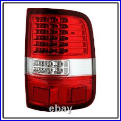 2004-2008 Ford F150 Red Clear Full LED Tail Lights Brake Lamps 04-08 Left+Right