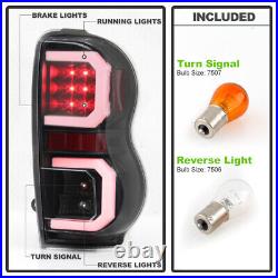 2004-2009 Dodge Durango SUV Black LED Tube Tail Lights Brake Lamps Left+Right