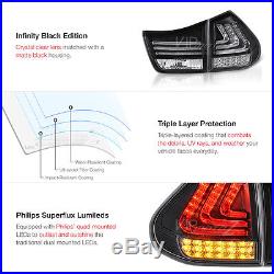 2004-2009 Lexus RX330 RX350 DRL Satin Black Projector Headlight LED Tail Lights