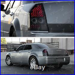 2005-2006-2007 Chrysler 300C DARKEST SMOKE LED Rear Tail Lights Brake Lamp SET