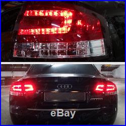 2005-2008 Audi A4 B7 EURO RED 4PC Rear Brake LED SMD Tail Lights Lamp Assembly