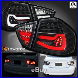 2005-2008 BMW E90 325i 328i 3-Series 4dr Sedan Black LED Tail Lights Brake Lamps