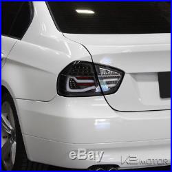 2005-2008 BMW E90 325i 328i 3-Series 4dr Sedan Black LED Tail Lights Brake Lamps