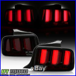 2005-2009 Ford Mustang LED Tube Sequential Turn Tail Lights Lamps Smoked with Red