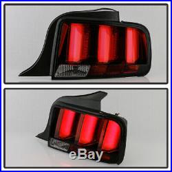 2005-2009 Ford Mustang LED Tube Sequential Turn Tail Lights Lamps Smoked with Red