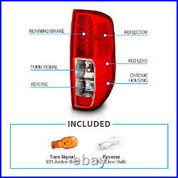 2005-2021 For Frontier Red Clear LED Rear Brake Tail Lights Lamps Pair