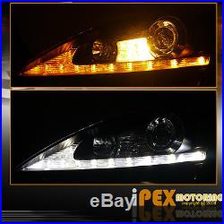 2006-2010 Lexus IS250 LED Signals Projector JDM Black Headlights Headlamps