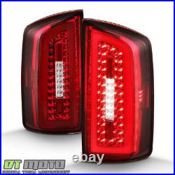 2007-2008 Dodge Ram 1500 2500 3500 Red Clear LED Light Tube Tail Lights Lamps