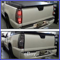 2007-2012 Chevy Avalanche Black LED Brake Turn Signal Tail Lights Left+Right