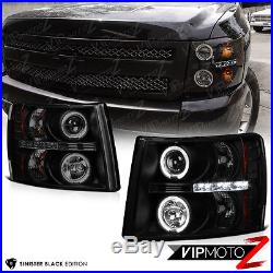 2007-2013 Chevy Silverado SINISTER BLACK Halo LED Projector Headlight Tail Light