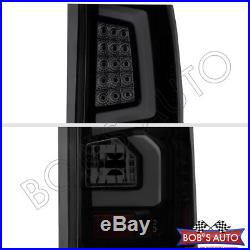 2007-2013 GMC Sierra 1500 2500 3500 New Black Smoke LED Tube Tail Lights PAIR