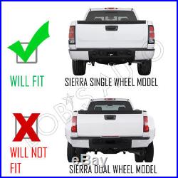 2007-2013 GMC Sierra 1500 2500 3500 New Black Smoke LED Tube Tail Lights PAIR