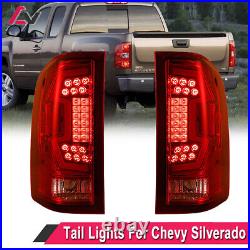2007-2013 Tail Lights For Chevy Silverado 1500 2500 3500 Sequential Brake LED La